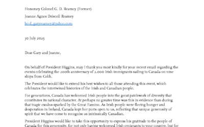 Letter: Office of the President of Ireland